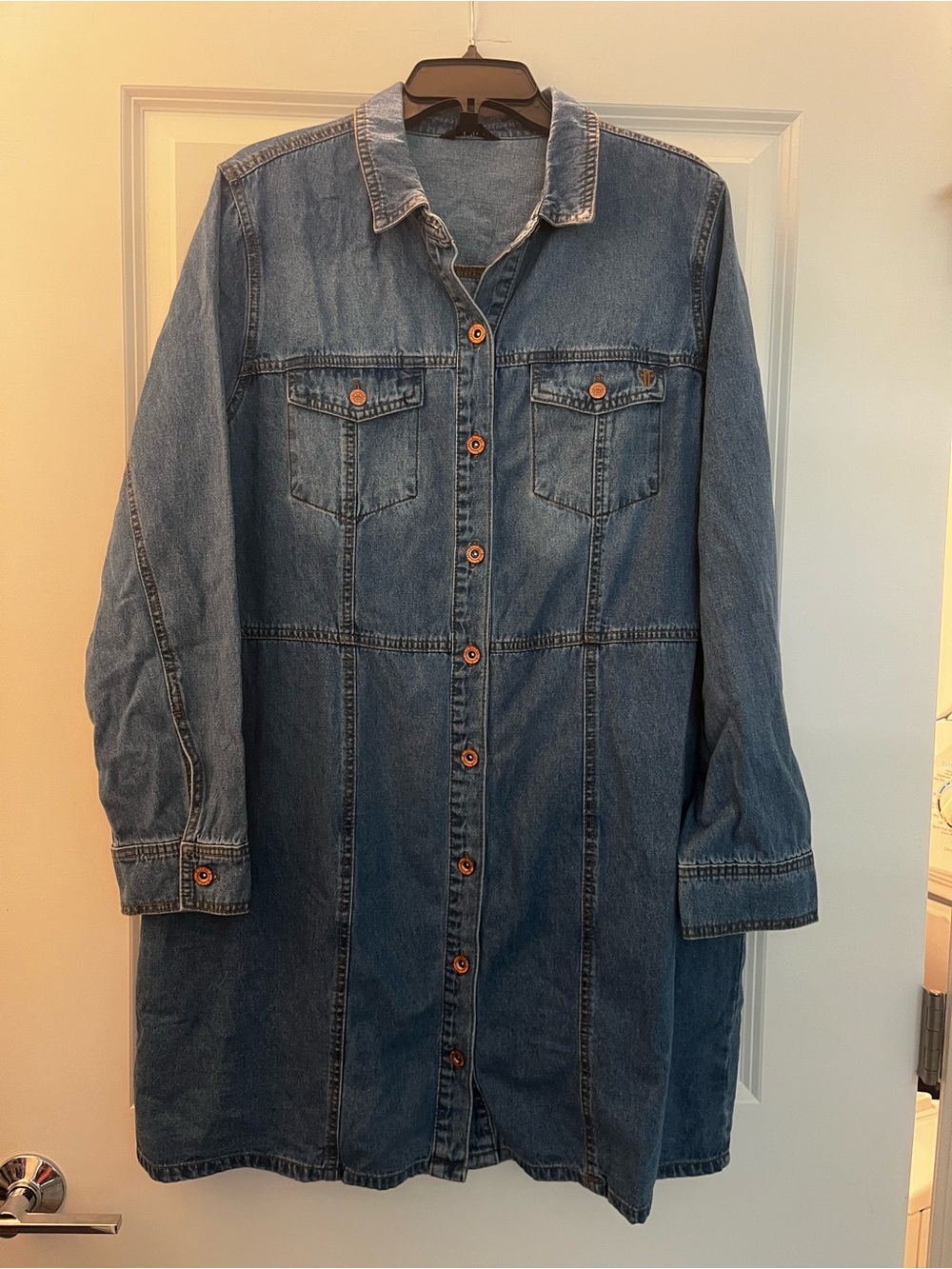 Frye Mid-Blue Denim Jacket Dress